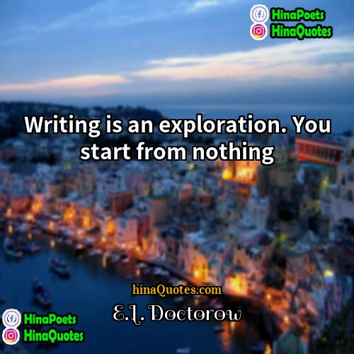EL Doctorow Quotes | Writing is an exploration. You start from